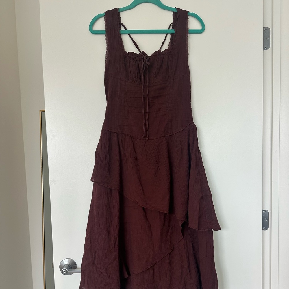 NWT Free People In My Dreams Midi Dress in Brown - XS